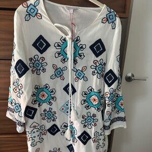 Frances Valentine “Capri Tunic” in Oyster Multi – Size S